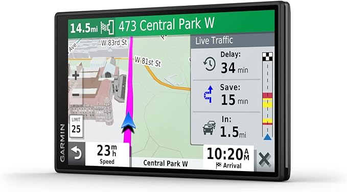Garmin DriveSmart 55 and Traffic, GPS Navigator, 5.5” Display, Simple On-Screen Menus, Easy-to-See Maps