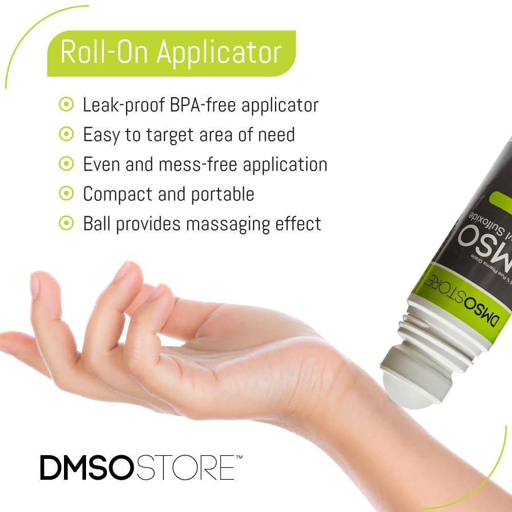 DMSO 3 oz. Roll-on Non-diluted 99.995% Low Odor Pharma Grade Dimethyl Sulfoxide Liquid