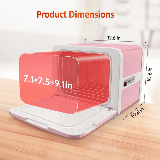 Towel Warmer Cabinet, 8.5L Professional Small Hot Towel Warmer Heating Use for SPA, Massage, Salon, Barber and Home - Pink