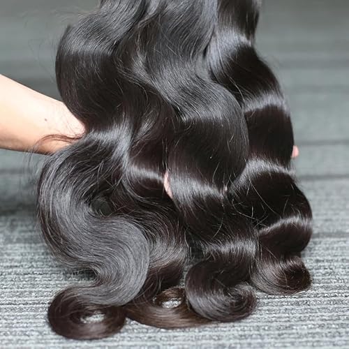 12A Body Wave Bundles 18 20 22 24 Inch 4 Bundles Human Hair Unprocessed Brazilian Virgin Hair 4 Bundles Human Hair Weave Bundles Deals Real Human Hair Natural Black Color For Women