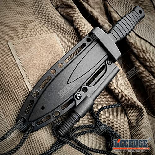Tactical Knife Hunting Knife Survival Knife 7" Spear Point Blade w/ Fire Starter In Pressure Retention Sheath Fixed Blade ...