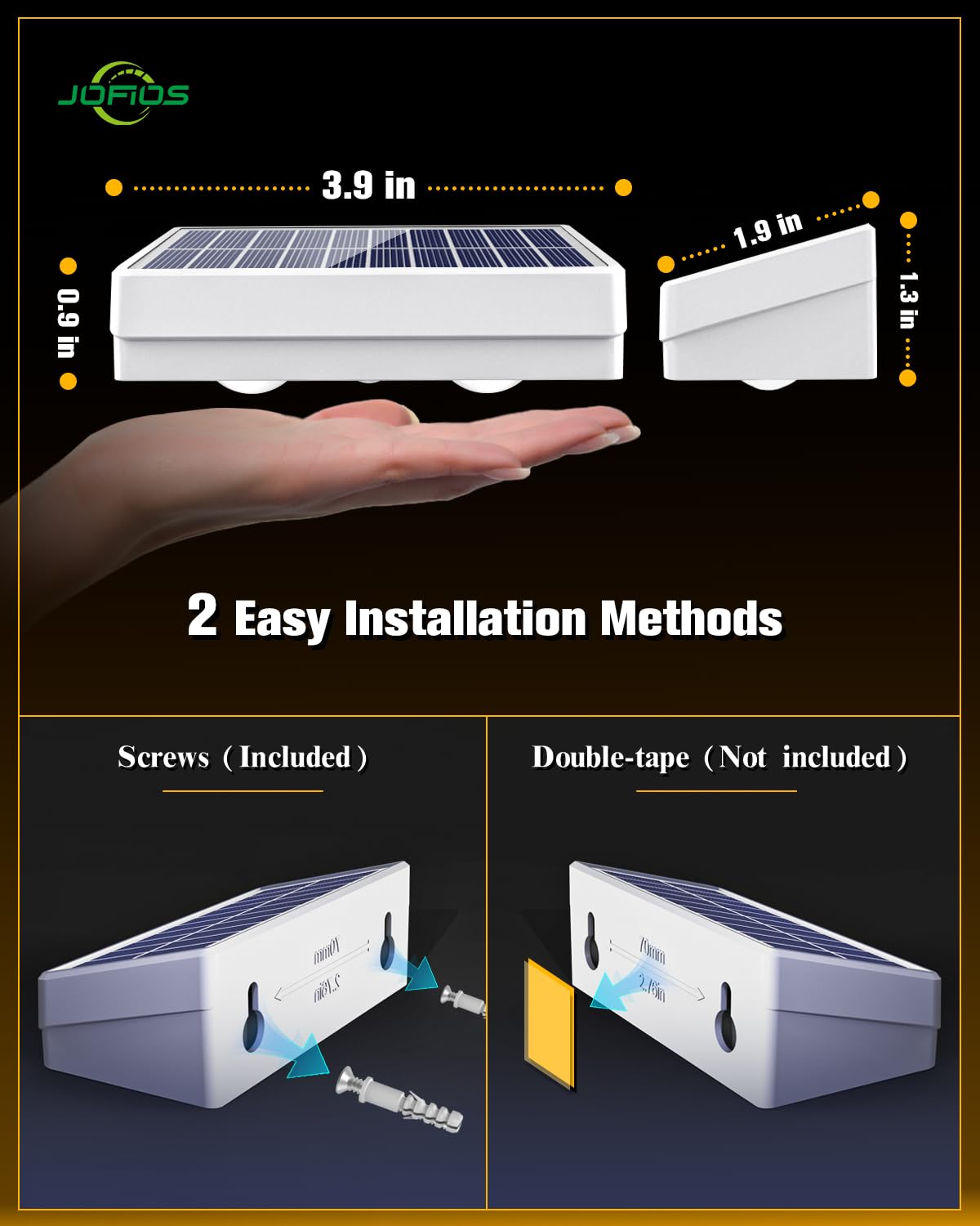 JOFIOS Solar Fence Lights 8 Pack, 50 Lumens Outdoor Fence Solar Lights with 12 Modes RGB Color Glow LED Solar Lights Outdoor Waterproof for Patio, Backyard, Deck, Fence, Railing. （White Shell）