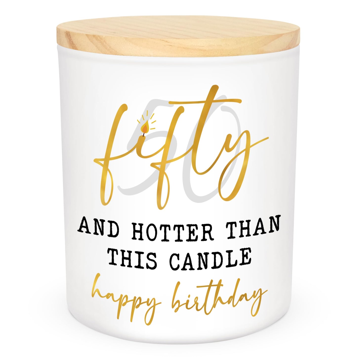 ARVEXO 50th Birthday Gifts for Her - Long Lasting Vanilla Lavender Candle 10 oz - Funny 1975 Birthday Gifts for Women Wife Mom Sister Friend, Gift for 50 Year Old Woman, Fifty Candles for Women