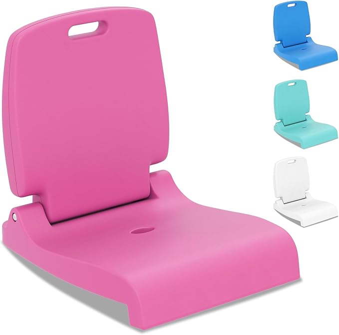 Goplus Poolside Chair for Edge of Pool, Foldable Portable Flip Seat w/Back Support & 2 Handles, Lightweight Outdoor Camping Chair for Stadium, Tailgating, Fishing, Boats, Beach (Pink, 1 Pack)
