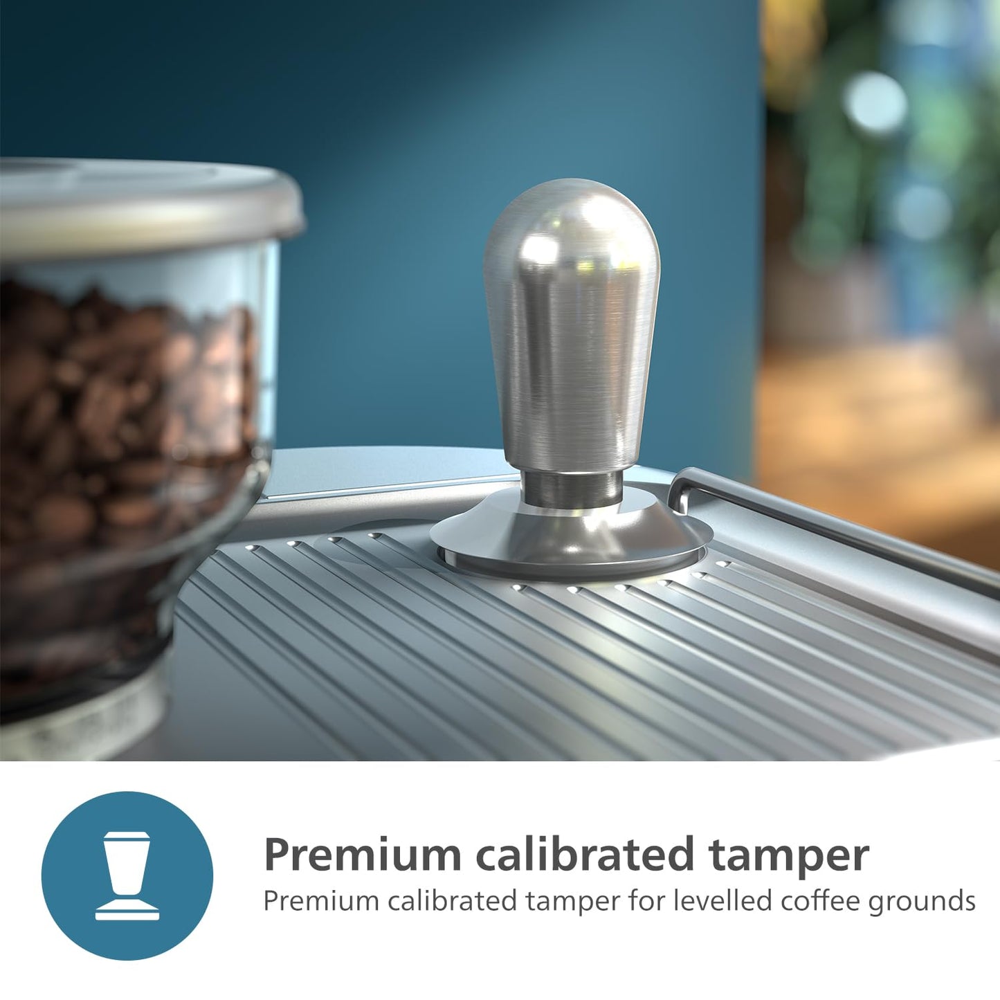 PHILIPS Barista Brew Semi Automatic Espresso Machine - Single & Double Espresso + Americano Button, 280g Dual Bean Container, Intuitive Guidance, Calibrated Tamping, Metal Cappuccino (PSA3228/41)
