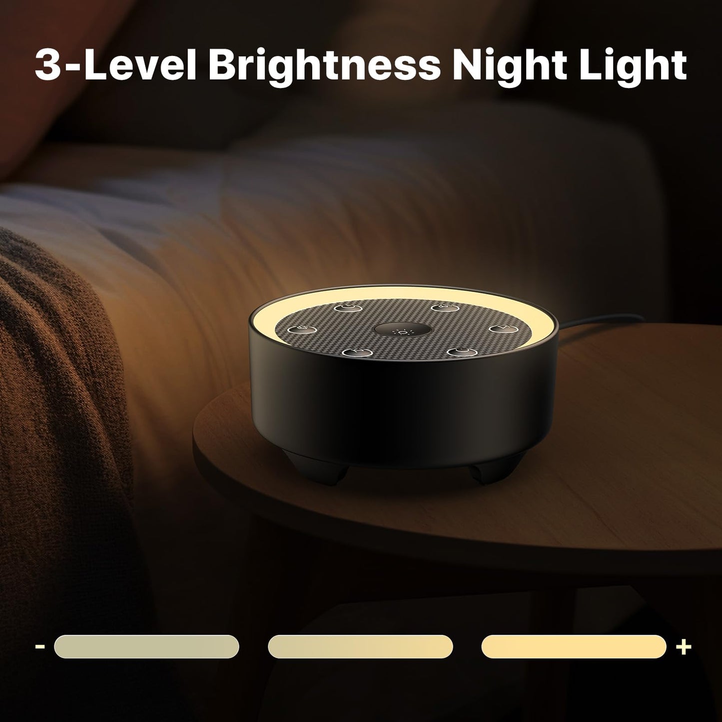 Kipcush Sleep Sound Machine - 24 High-Fidelity Non-Looping Sounds, Portable White Noise Machine for Baby, Kids & Adults, Dimmable Night Light, 6 Auto-Off Timers, USB Powered for Travel, Home & Office