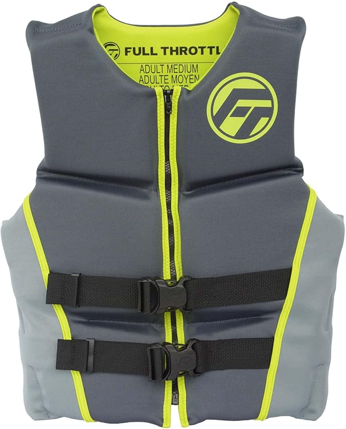 Full Throttle Adult Rapid Dry Neoprene USCGA Life Jacket for Water Sports, PWC & Boats
