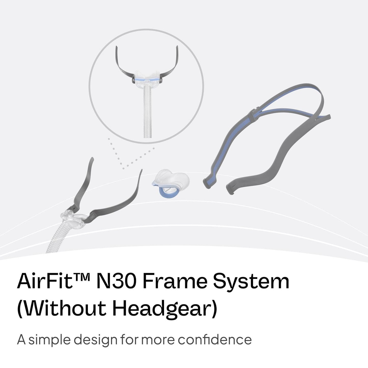ResMed AirFit N30 Frame System - For Nasal CPAP Mask - Replacement CPAP Accessories - Without Headgear - Medium