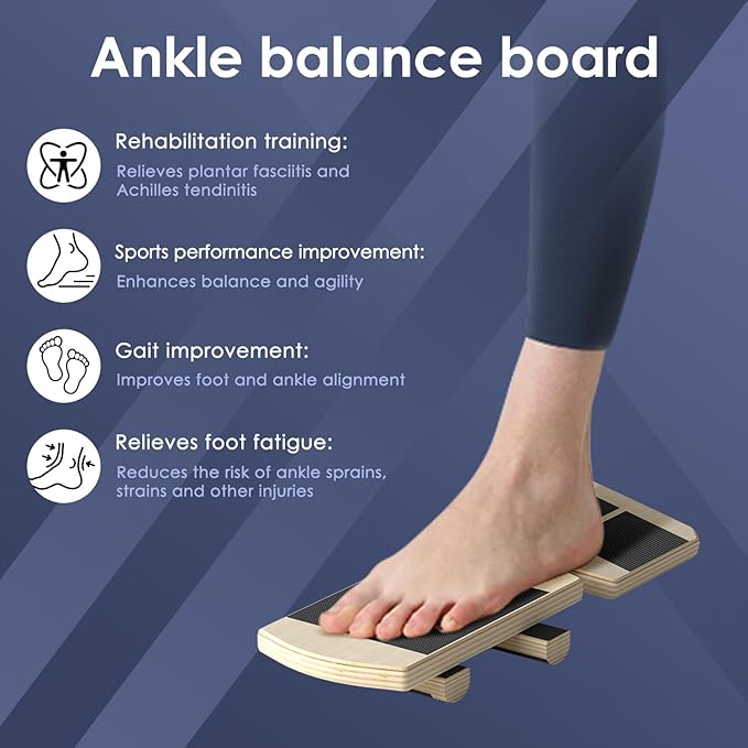 YDMADE Ankle Balance Board - Non-Slip Balance Board for Physical Therapy, Fast Injury Recovery & Core Strength - 300lbs Capacity - Ideal for Athletes, Seniors & Home Use