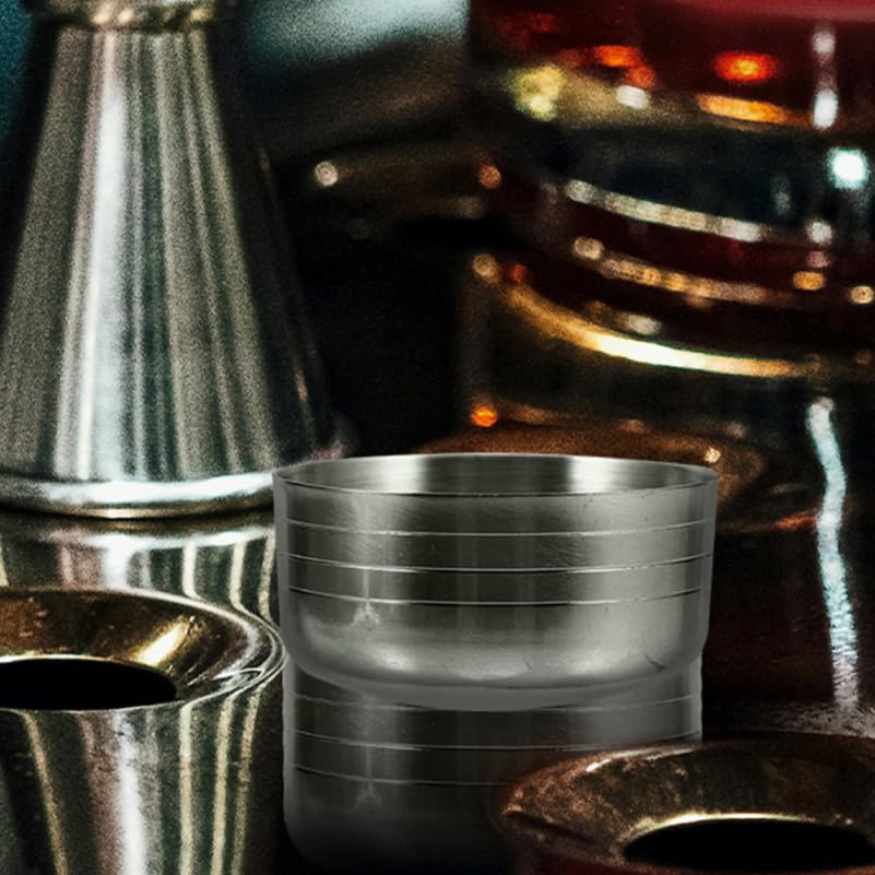 DECHOUS 4Pcs Stainless Steel Cocktail Shaker Lid Replacement Fit for 350ml Shaking Cup - Cocktail Shaker Lids for Home Bar...