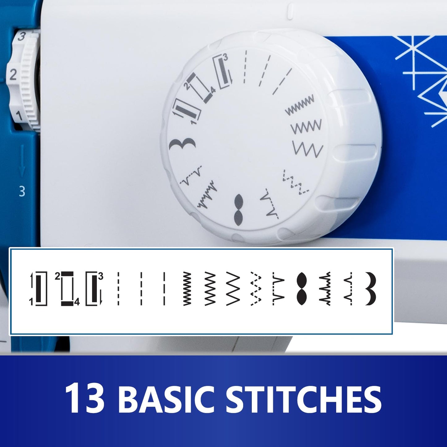 MILLEPUNTI MMA20 First Time Sewing Machine for Adults, 13 Built-in Stitches, Beginner Accessories Kit, Lightweight & Compact, DIY Sewing Projects for Seniors, Adults, New Home, Starters