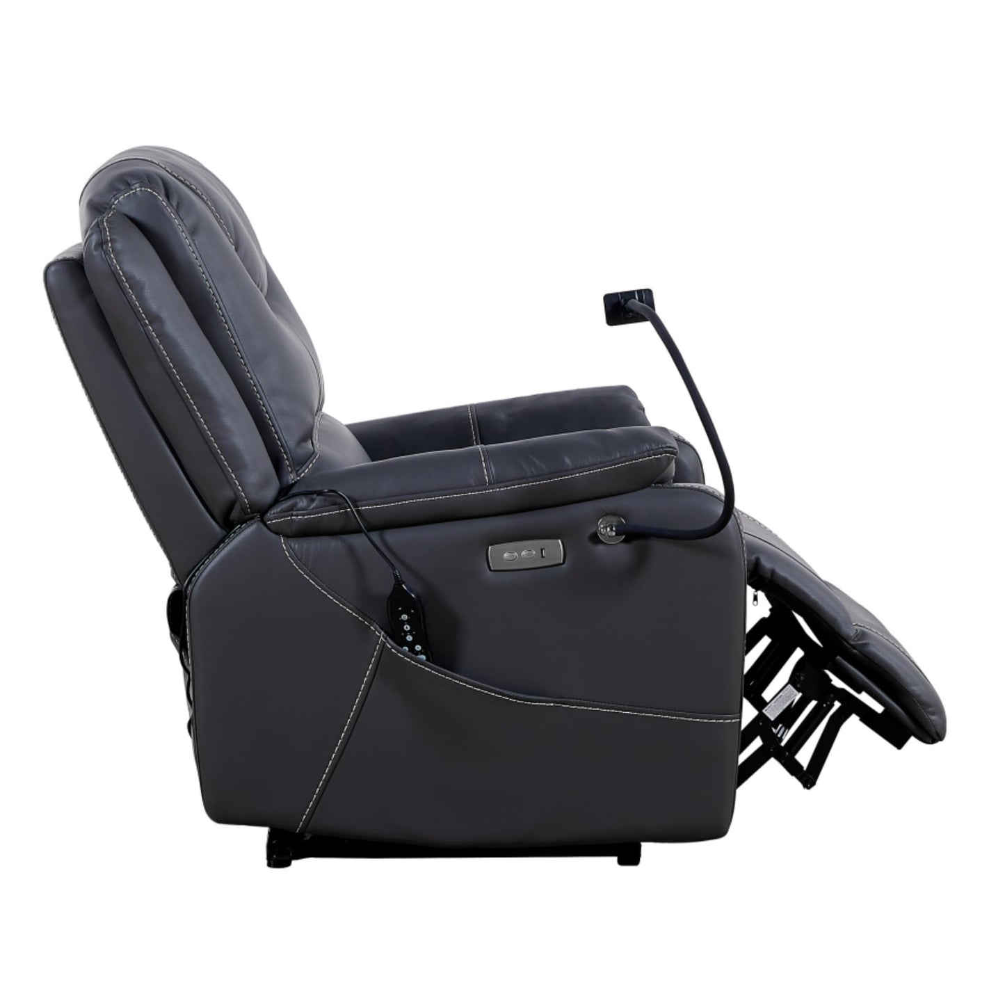 KEIKI Zero Gravity Power Recliner, Electric Recliner with Heat, Massage, Side Pockets, USB Charge Ports, OKIN Motor, Phone Holder for Living Room, Black