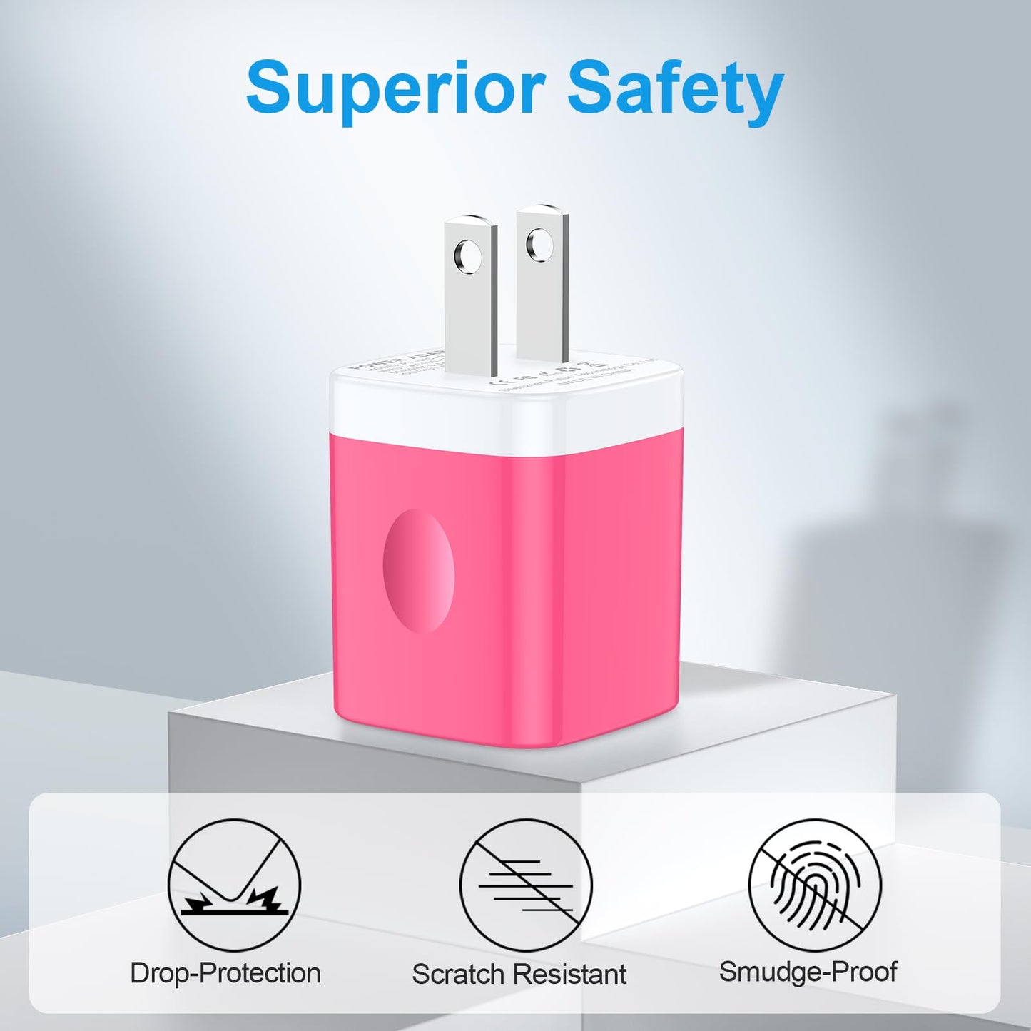 Usb Wall Charger Block 2-Pack, 5V 1A Power Adapter For Iphone 14/13/12/11/Xs/8 Plus, Samsung Galaxy S23/S22/S21/S10/S9, Google P
