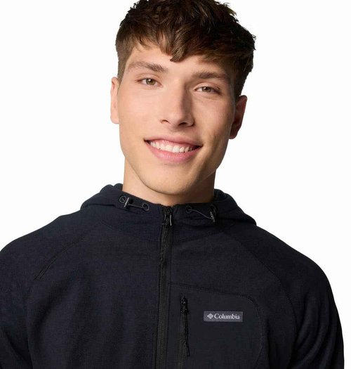 Columbia Men's Outdoor Tracks Hooded Full Zip II, Black, Medium