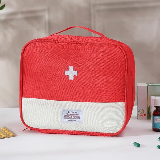 Medical Organizer Bag, Portable First Aid Kit with Zipper and Top Handle for Emergency Supplies, Travel Camping and Home U...
