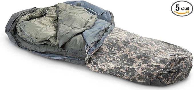 Military Outdoor Clothing Previously Issued U.S. G.I. Improved ACU Digital Modular Sleeping Bag System (4-Piece)