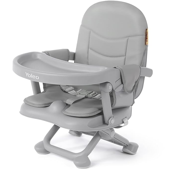 YOLEO Baby High Chair Booster Seat for Dining Table, Foldable High Chairs with Adjustable Heights, Travel Booster Seat wit...