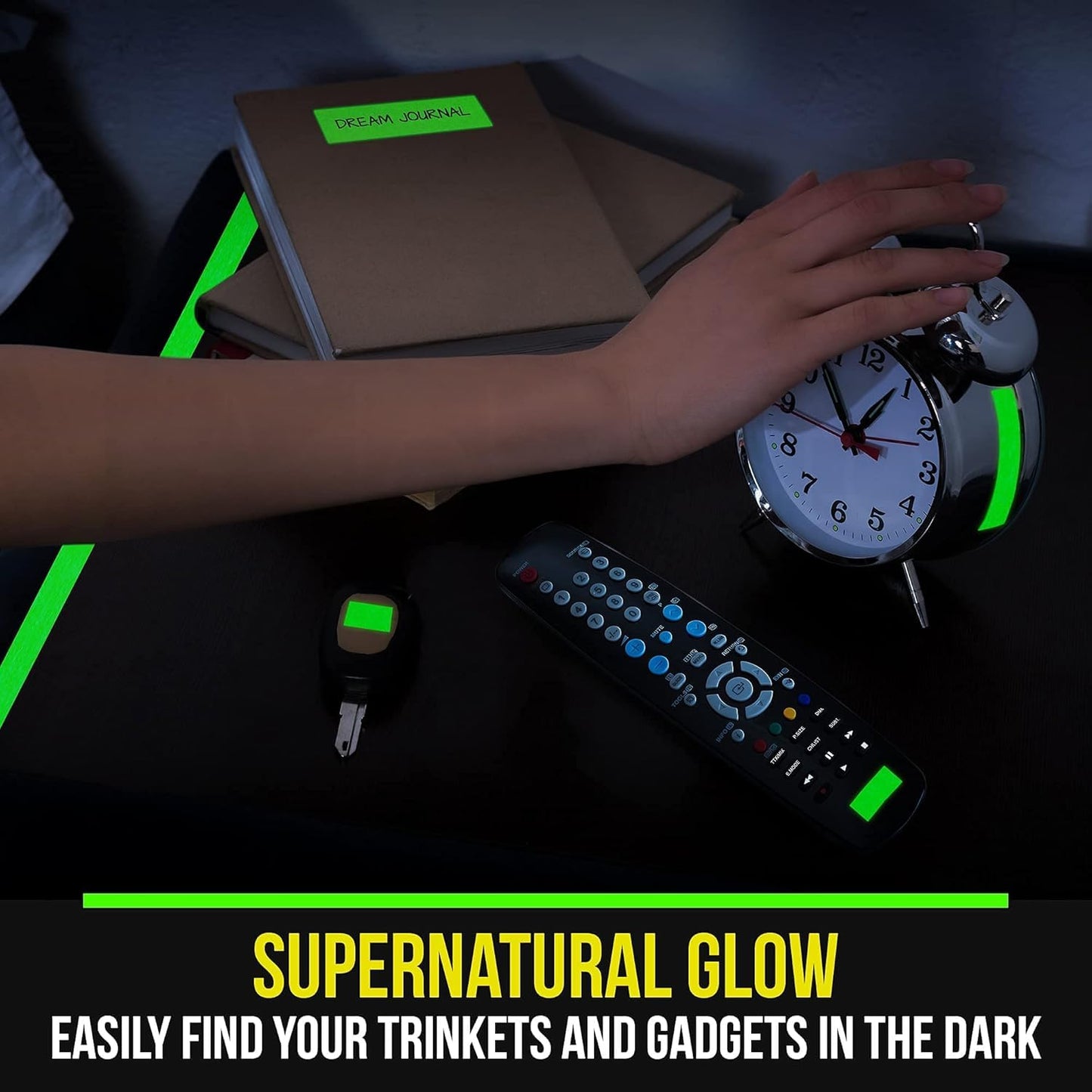 Lockport Glow in The Dark Tape - 30 Ft x 1 in - Bright - Rechargeable - Reflective - Glow Tape in The Dark - Halloween Decoration, Christmas Decor, Night Decorations, Home Marking, Stairs, Exit Sign