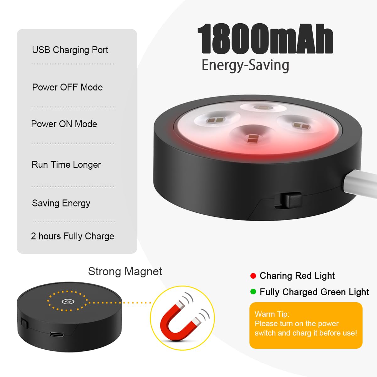Picture Lights Rechargeable Battery Operated Wall Art Lights,Wireless Magnetic Painting Light with Remote,LED Timer&Dimmable Picture Frame lights for Artworking Picture Wall Decor(Black, 3Pack)