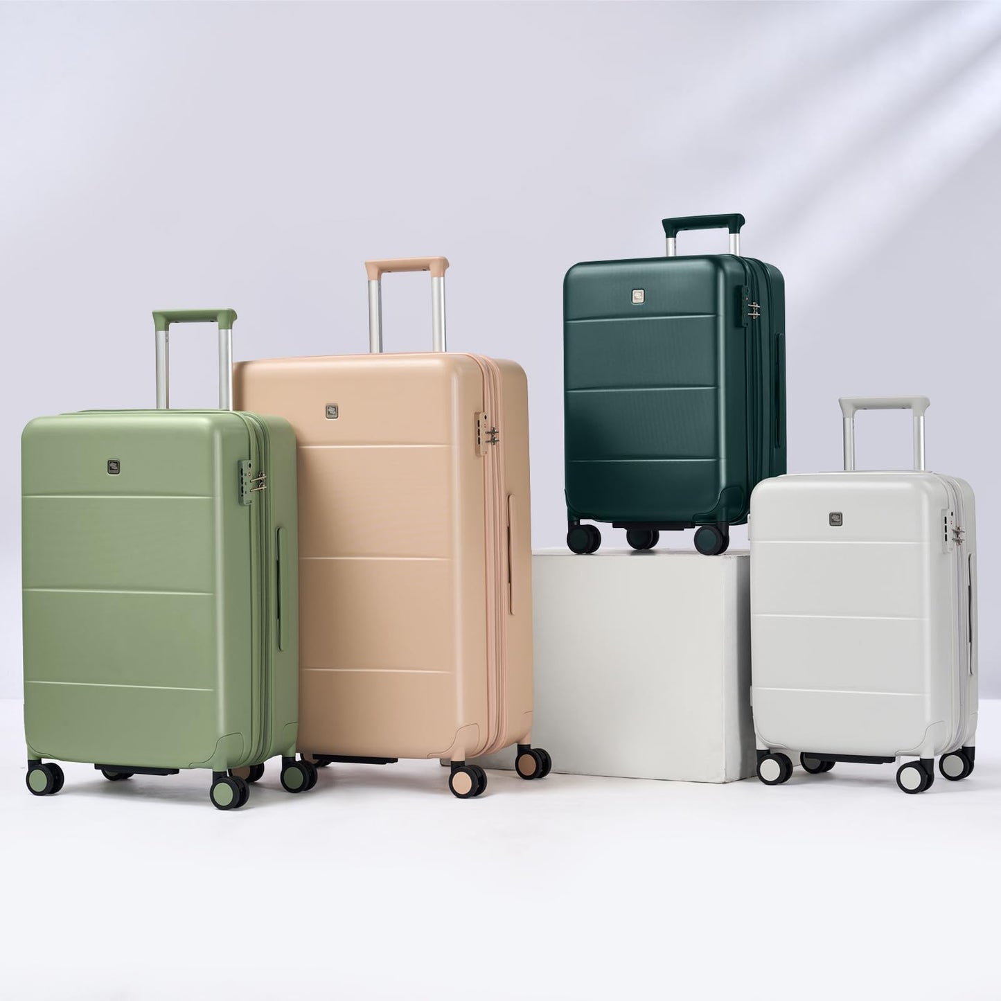 Hanke Expandable 28 Inch Luggage with Spinner Wheels, Hardside Large Suitcase, All-PC Hard Shell Checked Luggage, TSA Lock, Durable Checked-Large (Smoke White, 114L)