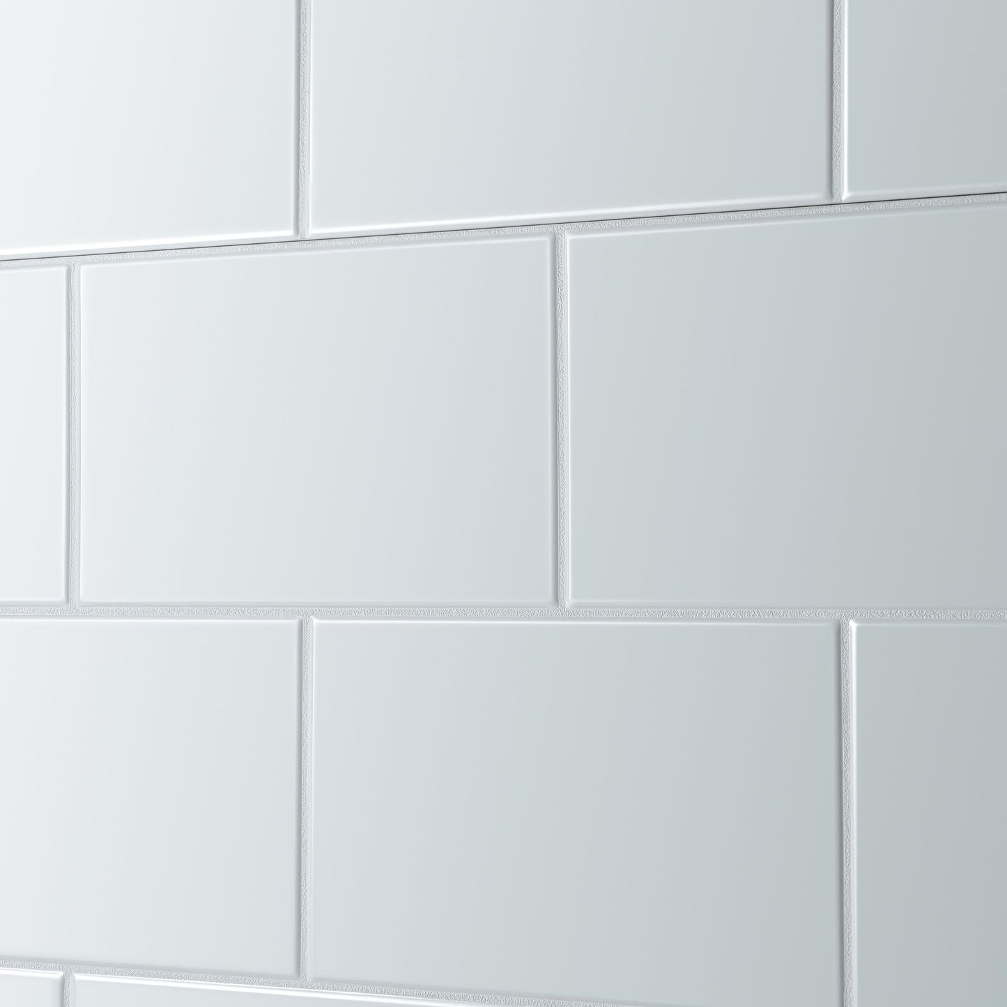 WOODBRIDGE 4-Piece Tile-style Shower Wall Panel Surround Kit, 60"W x 32"D, Staggered Brick Pattern, Easy to Install, High Gloss White Finish