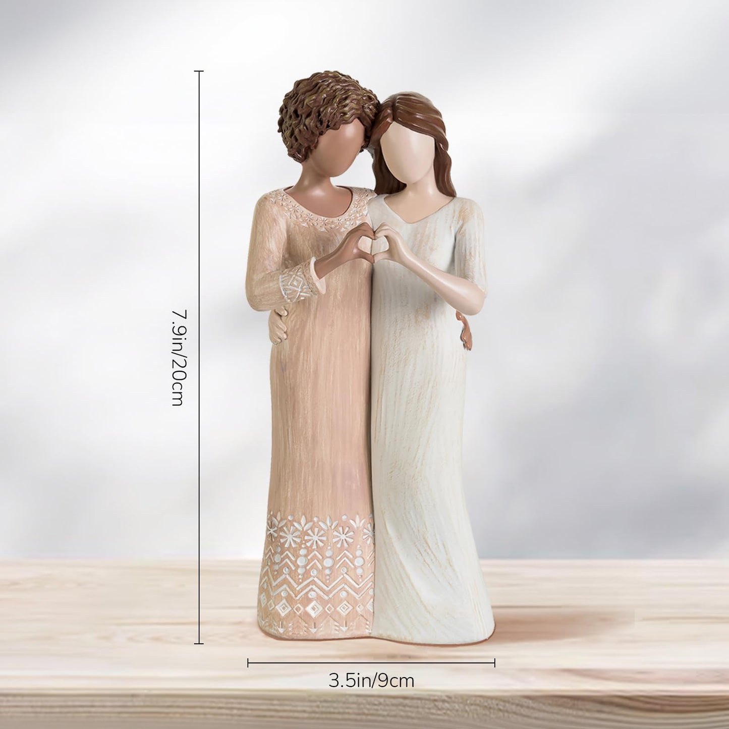 Storieme Best Friend Figurine Statues – Interracial Friendship Gifts for Women - Unique Female Sister Birthday Ideas Collectibles Ornament