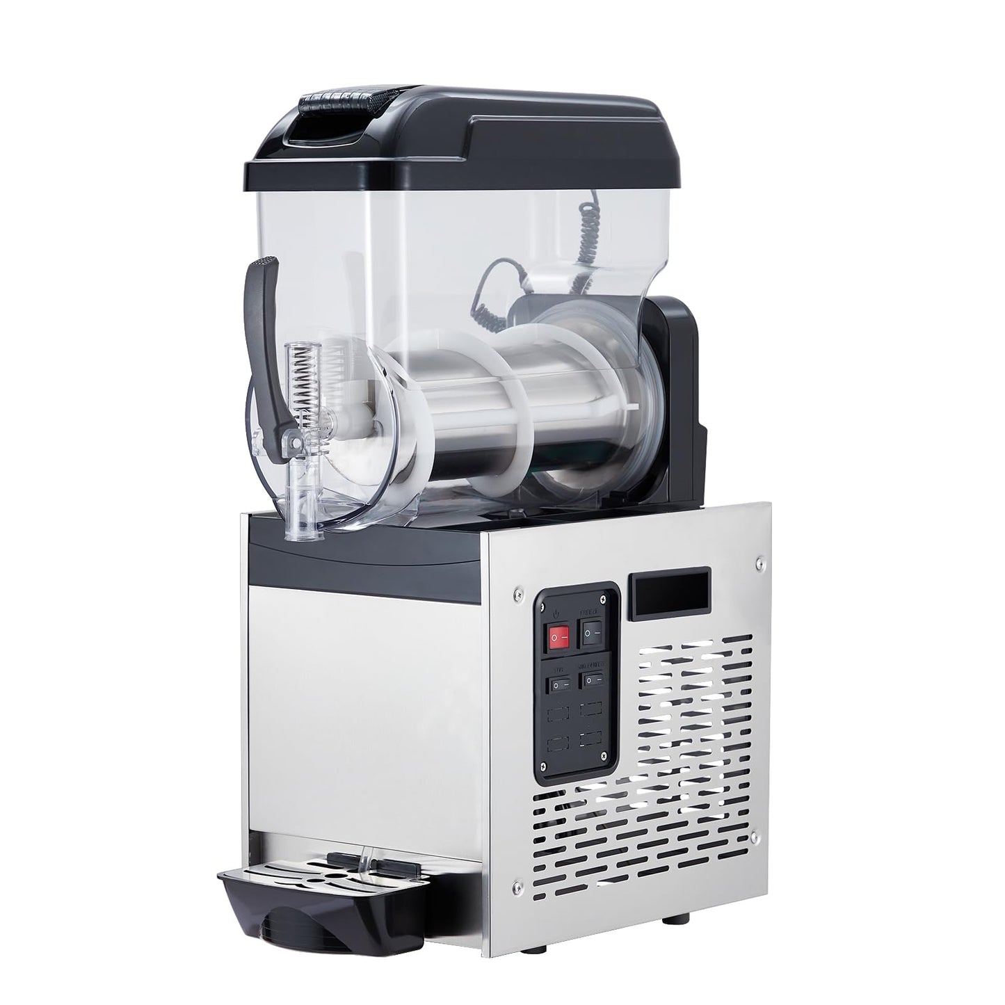 Commercial Slushie Machine - 15L*2 Dual Tank & Triple-Tank Available, Stainless Steel, Self-Cleaning & High-Speed Mixing, Perfect for Frozen Drinks, Margaritas, Coffee, Cocktails, Home, Bars,Black