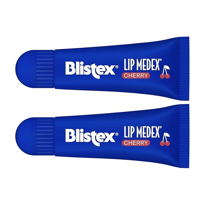 Blistex Cherry Lip Medex, 2 Count, 0.35 oz Each, Advanced Hydration, Medicated Relief with Cooling, Soothes and Protects, Restores Healthy Moisture Balance to Lips, 2 Pack