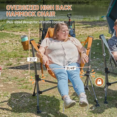 TIMBER RIDGE Hammock Camping Chair, Oversized Swinging Hammock Chair with Adjustable Back and Seat for Outdoor Lawn, Sport...
