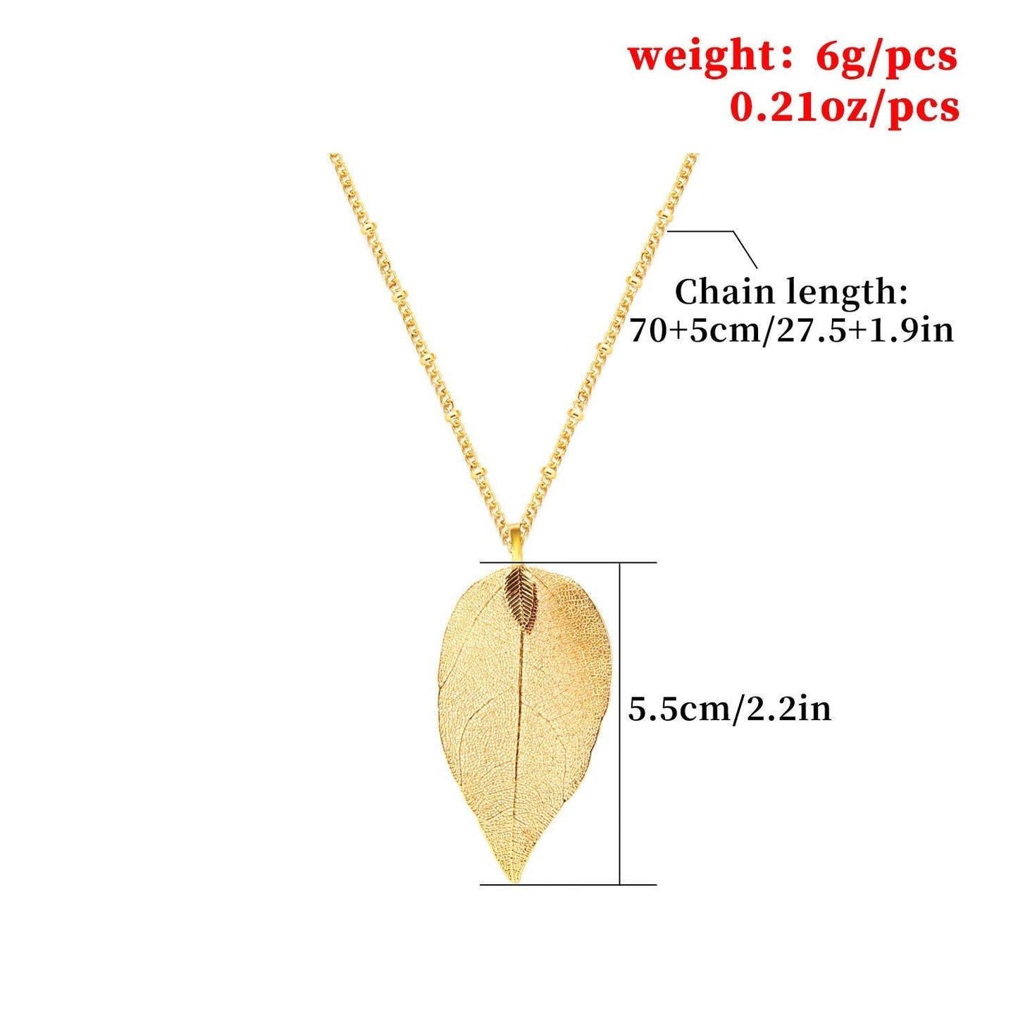 Simple Long Necklace Chain Leaf Pendant Necklaces Leaves Gold Jewelry Chains for Women and Girls