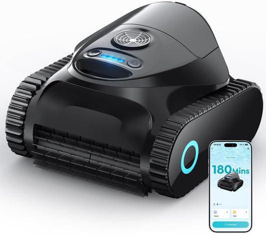C1 Robotic Pool Cleaner with 180 Mins, Pool Vacuum for Inground Ground Pools up to 1615 sq.ft, Smart Routing, Wall Climbing, Dual Filtration, with APP, Multi-Mode Cleaning (Onyx)