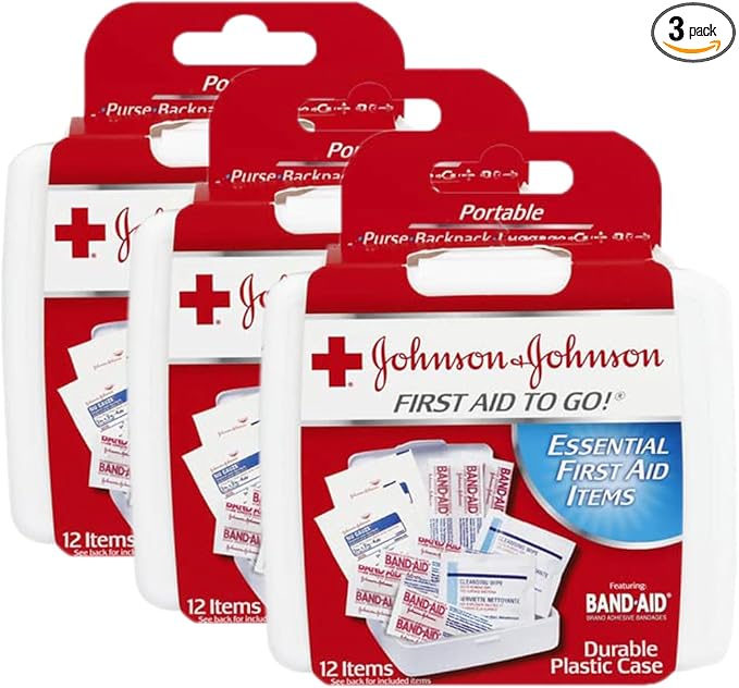 Johnson & Johnson First Aid to Go Kit (Set of 12 Piece) (Pack of 3)