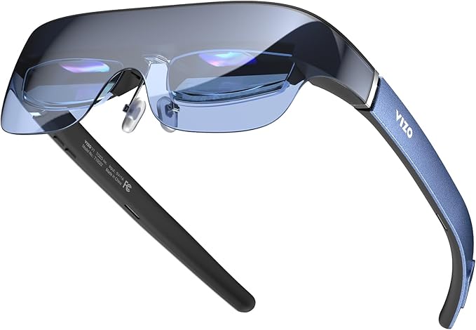 TOZO VIZO V1 AR Glasses with 1800-Nit Ultra-Bright Display, Built-In Stereo Speakers, Adjustable Myopia Correction (0–50...