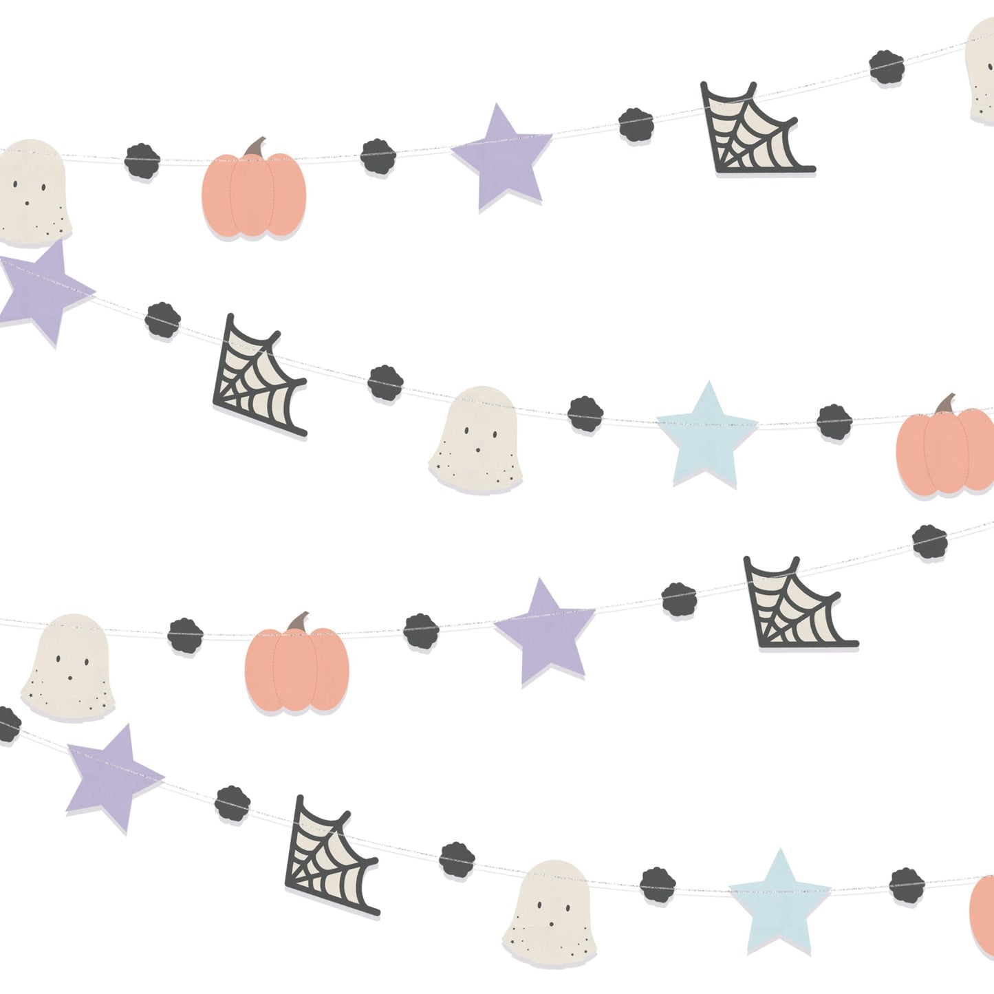Cheerland Pastel Halloween Garland Cute Summerween Kids Party Decorations Pumpkin Flag Spiderweb Ghost Banner Spooky One Boo Birthday Party Supplies Baby Shower Classroom Home Hanging Decor