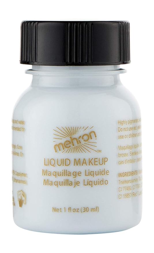 Mehron Makeup Liquid Makeup | Face Paint and Body Paint Perfect for Halloween, Cosplay I Air Brush Compatible (1 oz) (MOONLIGHT WHITE)
