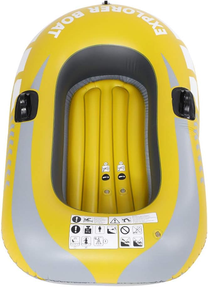 Thicken Raft Inflatable Kayak Inflatable Boat Canoe-1 Person Inflatable Fishing Boat Floaties Kayak Yellow PVC Boat Tourin...