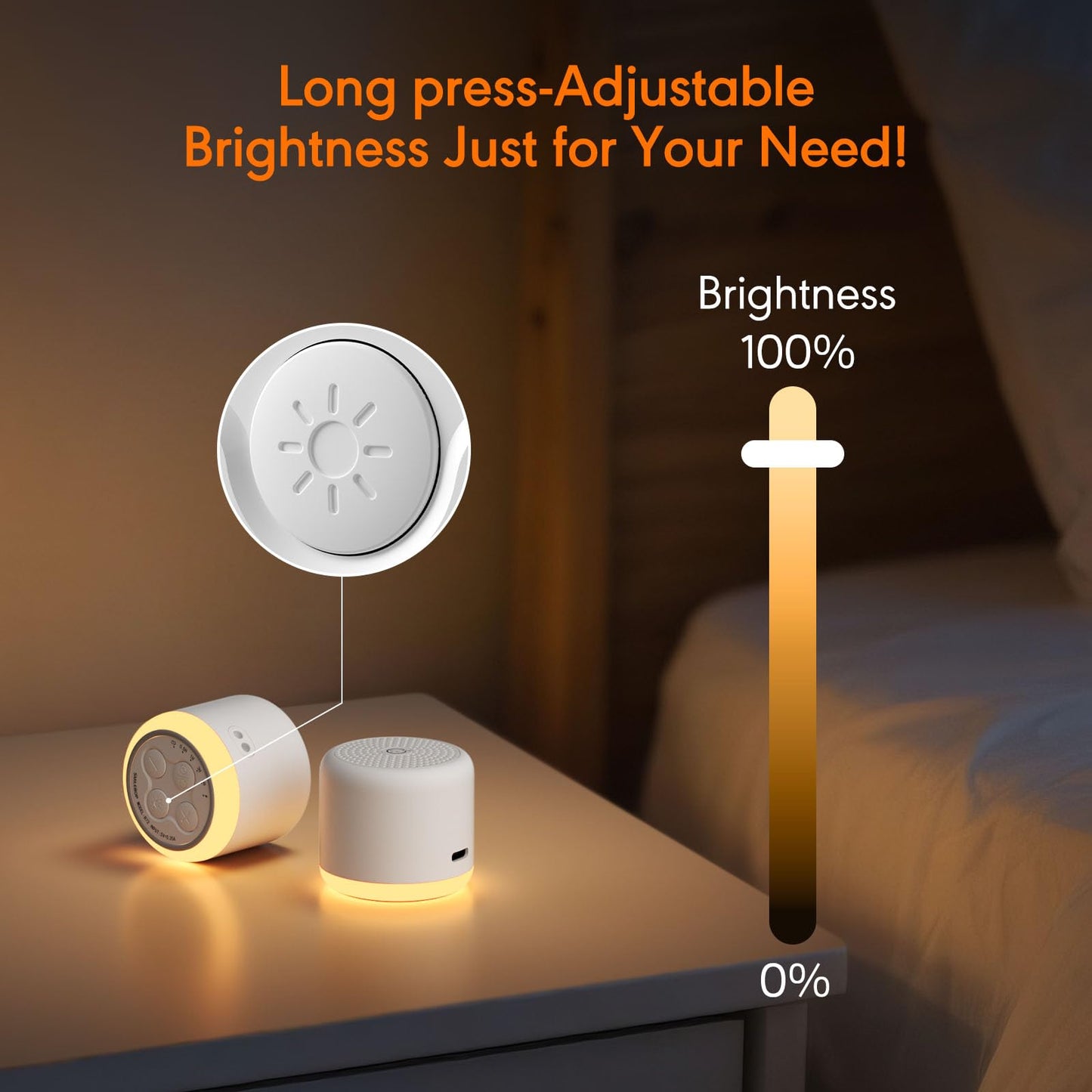 SMILEBOP White Noise Machine with Night Light, 18 Soothing Sounds Portable Sound Machine for Baby Adults, Mini Travel Sound Machine for Sleeping with Memory Timer, Office Hotel Gift