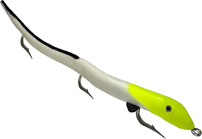 Delong Lures - 13" KILR EEL Musky Pike Cobia Soft Plastic Lure, Best Baits for Muskie Northern Pike Cobia Freshwater Saltw...