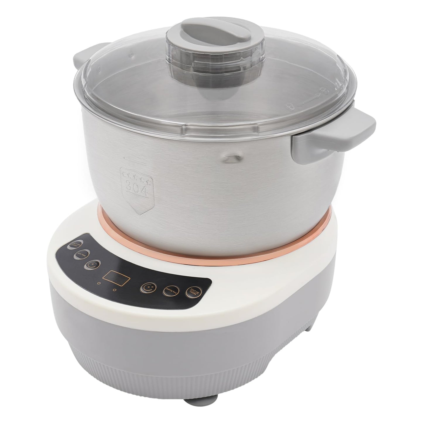 Electric Dough Maker with Ferment Function 5L/4.5QT Dough Mixer Machine, Automatic Stainless Steel Flour Kneading Machine with Microcomputer Timer, Tabletop Split Design Dough Mixer (Silver)