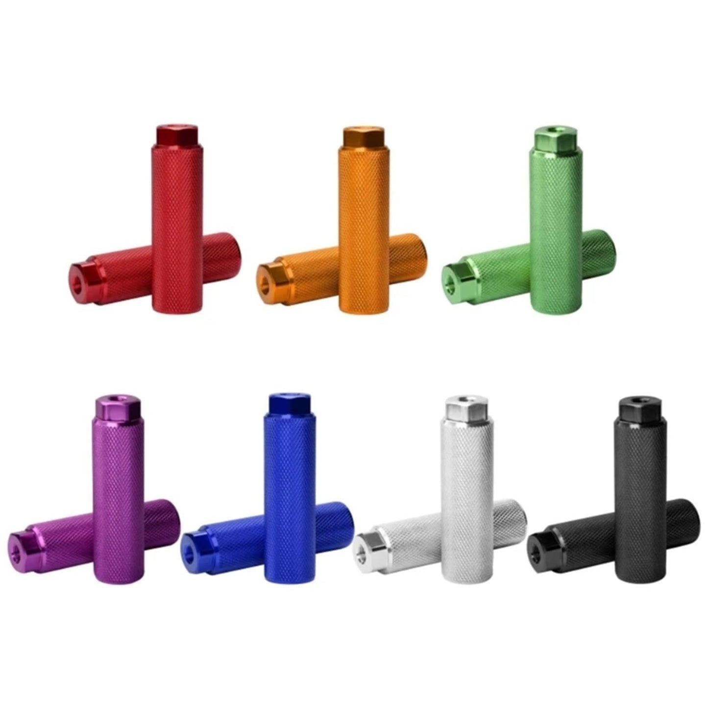 Bike Pegs 4 Pair Aluminum Alloy Bike Foot Pegs for Mountain BMX Bikes - Rear Foot Pedals for Stunt Riding, Kids & Adults For Universal Bike,Road Bike(Red)