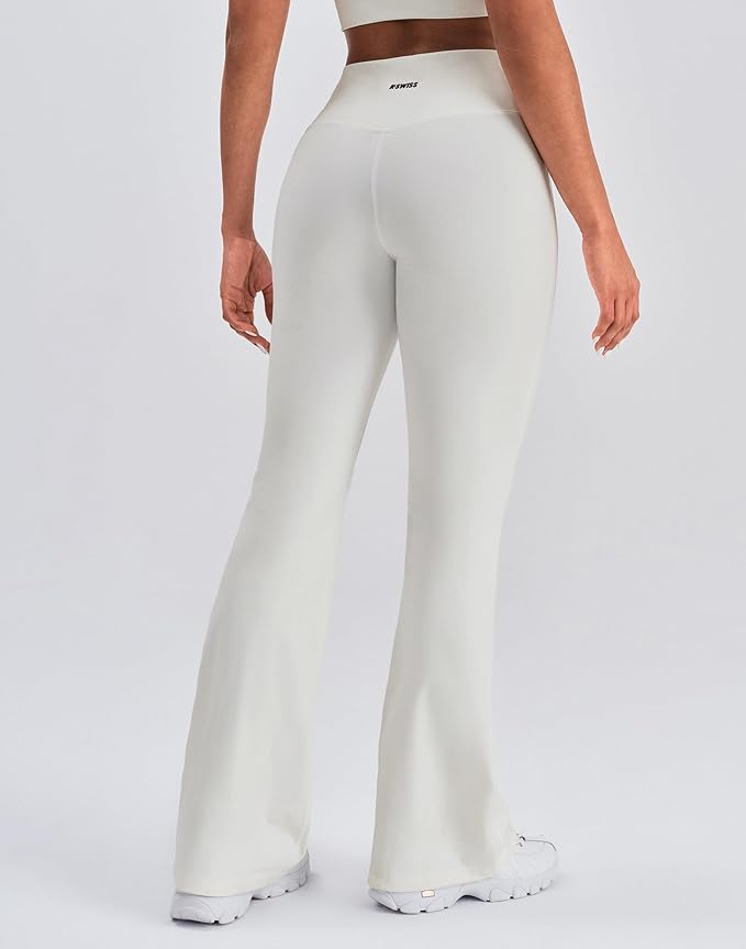 K-Swiss Flare Leggings for Women 32" - High Waist Wide Leg Bell Bottom Bootcut Yoga Pants for Casual Lounge