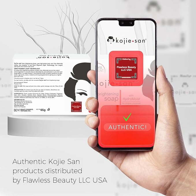 Kojie San Skin Brightening Brush Set - Original Kojic Acid Soap That Helps Reduces Dark Spots & Other Types of Skin Damage – 65g x 6 Bars and Relumins Deep Pore Facial Cleansing Brush