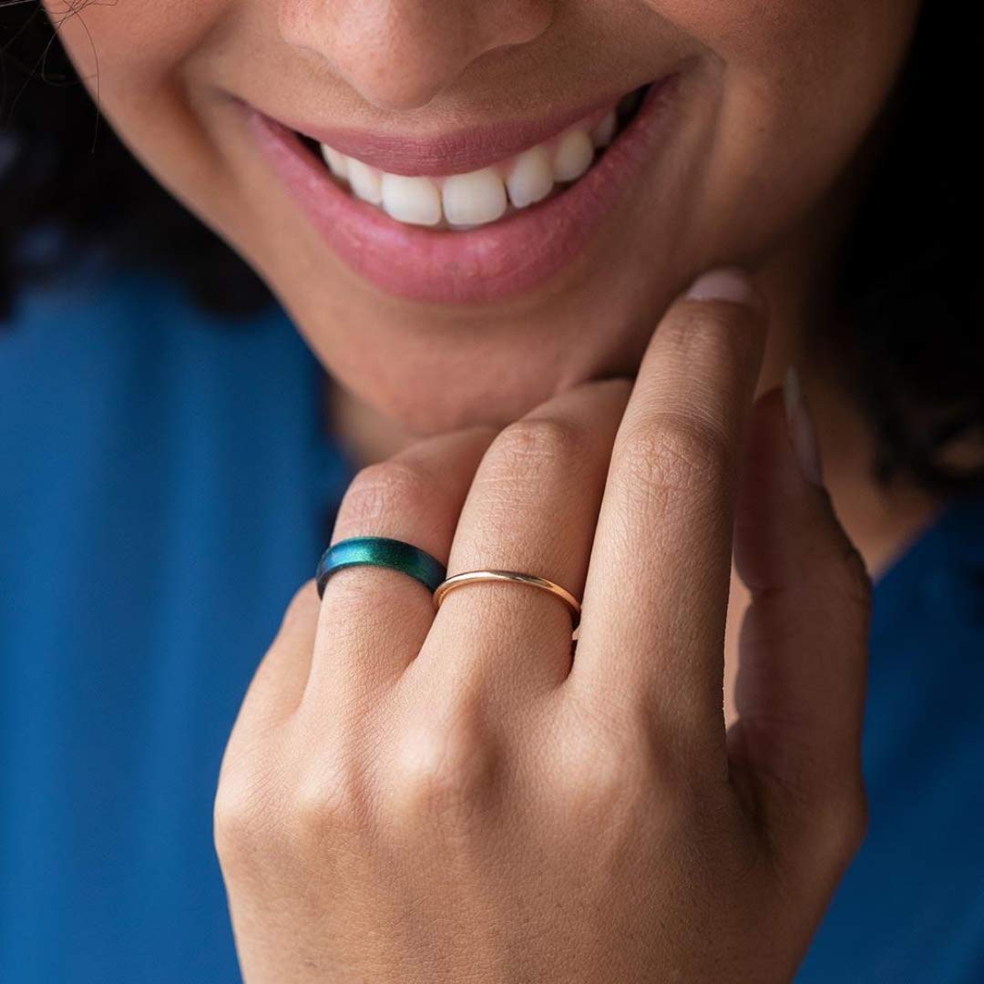 Enso Rings Thin Legend Silicone Ring - Made in The USA - Ultra Comfortable, Breathable, Safe - Unisex Wedding Ring (Loch Ness, 7