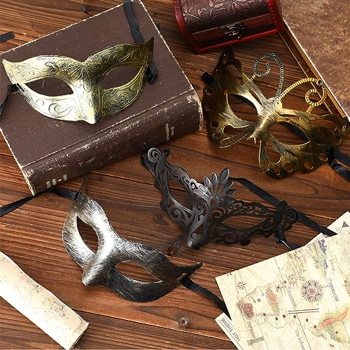 Sratte 60 Pcs Halloween Masquerade Mask Bulk Vintage Antique Masks Adults Party Venetian Masks for Carnival Party Cosplay
