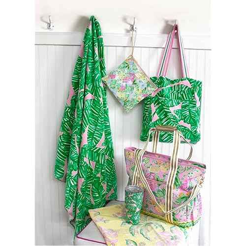 Lilly Pulitzer Oversized Pool/Beach Towel, 40 x 70, Large Terry Cloth Towel for Adults, Tropical Oasis