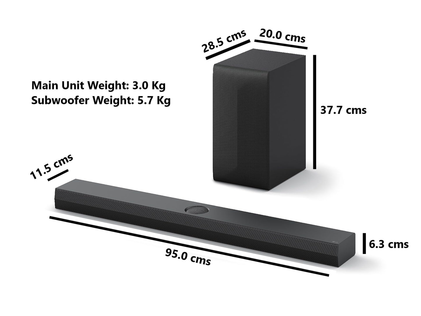 LG S70TY 3.1.1-Channel QNED TV Matching Soundbar, Dolby Atmos, Wow Orchestra, Rear Speaker Ready, Wireless Subwoofer