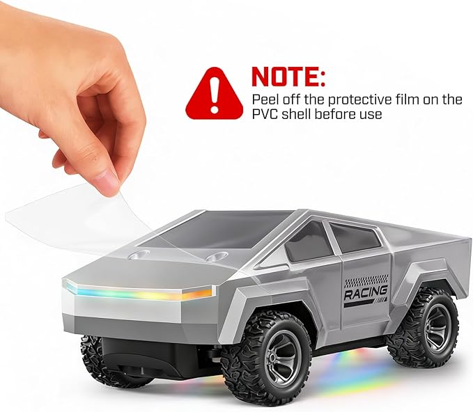 Remote Control Car RC Trucks - 2WD RC Truck Toy RC Cars for All Terrain, 1/24 Scale Pick-up Hobby Monster Truck Toys 2.4GHz Off-Road Vehicles Kids Gifts for Boys/Girls Age 3+, Silver