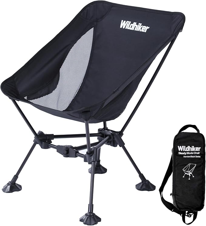 Wildhiker Ultralight Backpacking Chair – Compact Camping Chairs for Adults with Pouch, Weighs 2.8 lbs with Anti-Sinking La...