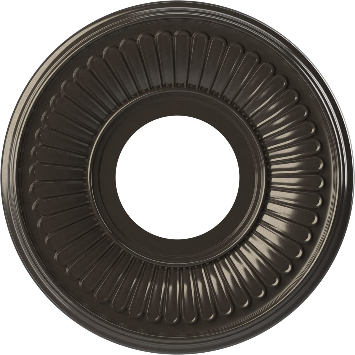 Ekena Millwork Cmp10Becch Berkshire Thermoformed Pvc Ceiling Medallion (Fits Canopies Up To 4 1/2), 10Od X 3 1/2Id X 3/4P, Metal