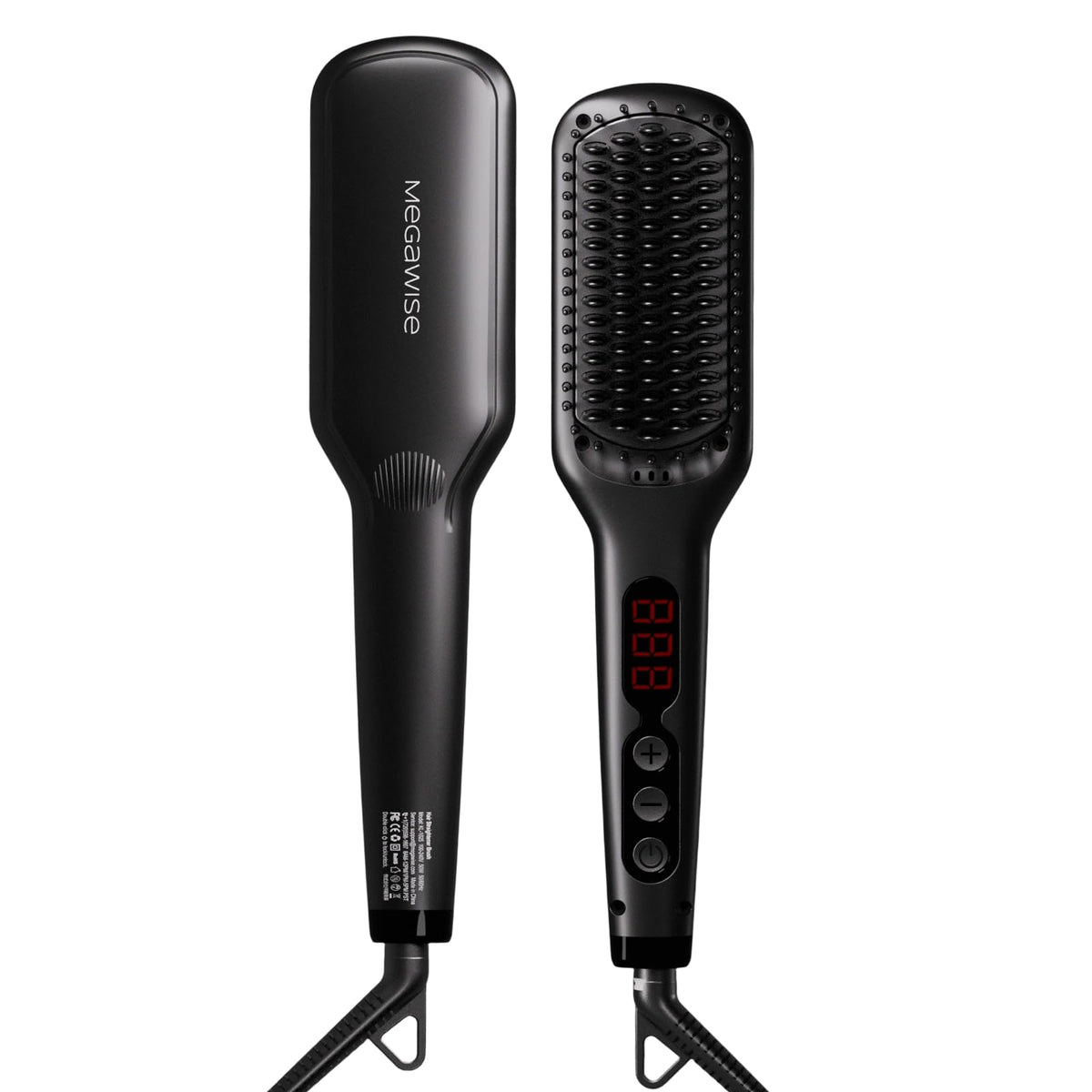 MEGAWISE Pro Ceramic Ionic Hair Straightener Brush for Home Salon, Straightening Hair Brush with 20s Heating Tech, Auto-Off, Ant